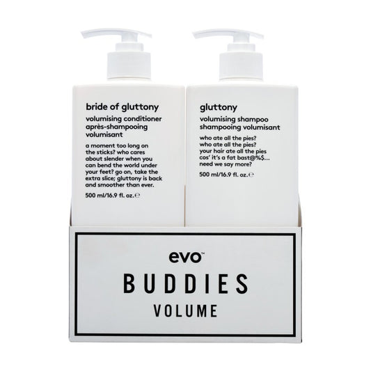 EVO BUDDIES VOLUME: GLUTTONY šampūnas + kondicionierius
